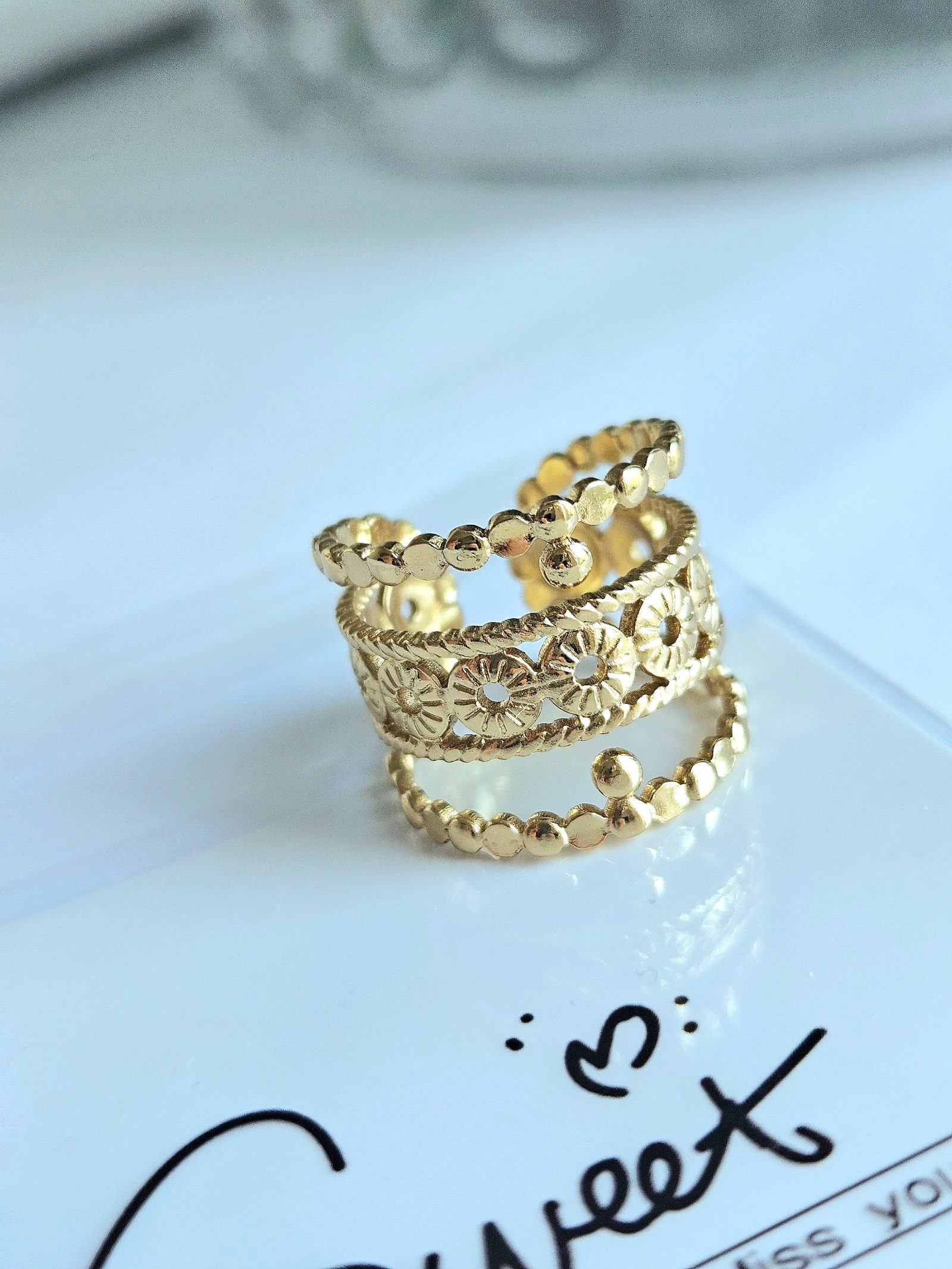 Bague en acier inoxydable tendance